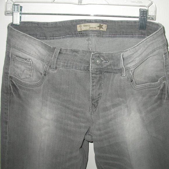 Grey Distressed Denim Blanco Jeans - Picture 6 of 6